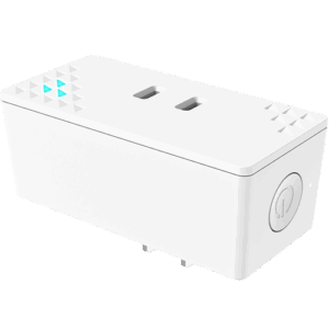 Angle view of SensePlug Type A with Cyan LED