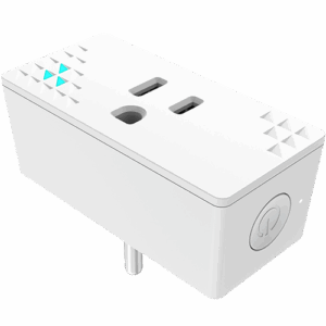 Angle view of SensePlug Type B with Cyan LED
