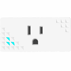 Front view of SensePlug Type B with Cyan LED