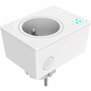 Angle view of SensePlug Type E with Cyan LED