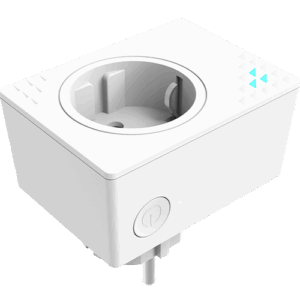 Angle view of SensePlug Type F with Cyan LED