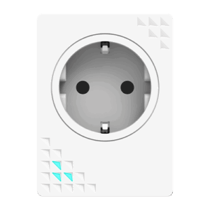 Front view of SensePlug Type F with Cyan LED